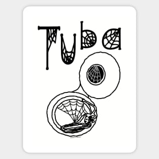 Tuba Halloween Cobwebs Sticker